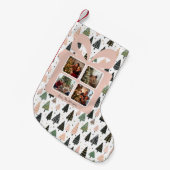 Personalized Modern Pink Christmas スモールクリスマスストッキング (正面 (吊り時))