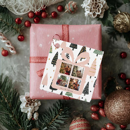 Personalized Modern Pink Christmas Gift Box フェイバータグ