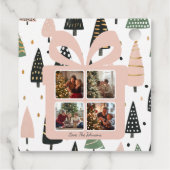 Personalized Modern Pink Christmas Gift Box フェイバータグ (裏面)