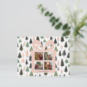 Personalized Modern Pink Christmas Photo Postcard ポストカード (スタンド正面)