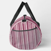 Personalized Modern Pink Mauve Striped Duffle Bag ダッフルバッグ (右)