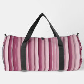 Personalized Modern Pink Mauve Striped Duffle Bag ダッフルバッグ (裏面)