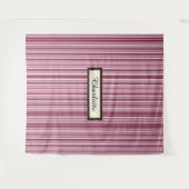 Personalized Modern Pink Mauve Vertical Stripes   タペストリー (正面(横))