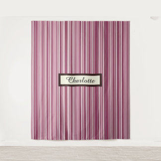 Personalized Modern Pink Mauve Vertical Stripes   タペストリー