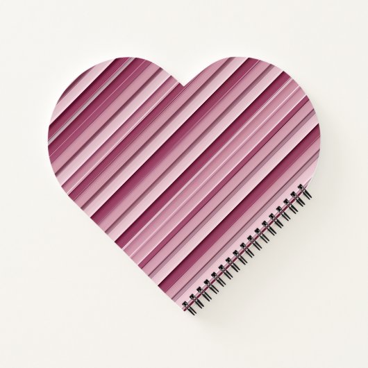 Personalized Modern Pink Mauve Vertical Stripes  ノートブック (裏面)