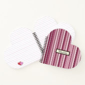 Personalized Modern Pink Mauve Vertical Stripes  ノートブック (内部)