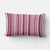 Personalized Modern Pink Mauve Vertical Stripes ランバークッション (裏面)