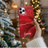 Personalized Modern Poinsettia Phone Case iPhoneケース