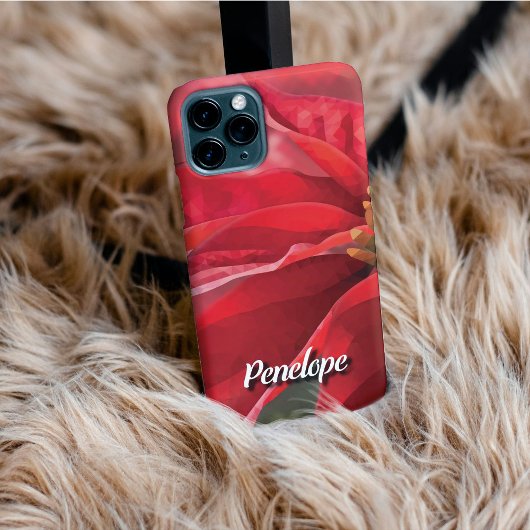 Personalized Modern Poinsettia Phone Case iPhoneケース