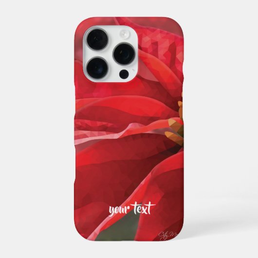 Personalized Modern Poinsettia Phone Case iPhoneケース (裏面)