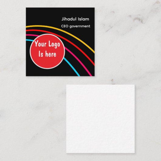 Personalized Modern Professional Business Card  スクエア名刺 (正面/裏面)