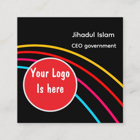 Personalized Modern Professional Business Card  スクエア名刺 (正面)