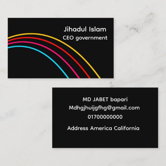 Personalized Modern Professional Business Card  名刺 (正面/裏面)