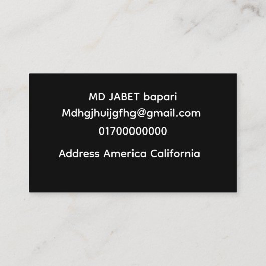 Personalized Modern Professional Business Card  名刺 (裏面)