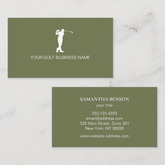 Personalized Modern Professional Golf 名刺 (正面/裏面)