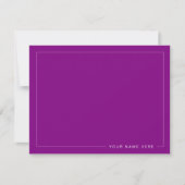 Personalized Modern Purple Flat Note Card ノートカード (正面)