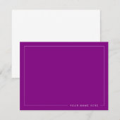 Personalized Modern Purple Flat Note Card ノートカード (正面/裏面)