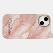 Personalized Modern Rose Quartz Marble Gold Case-Mate iPhoneケース (裏面 (横))