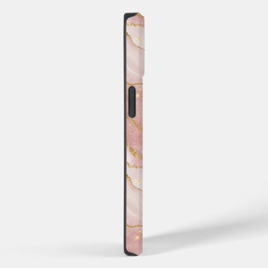 Personalized Modern Rose Quartz Marble Gold Case-Mate iPhoneケース (裏面 / 右)