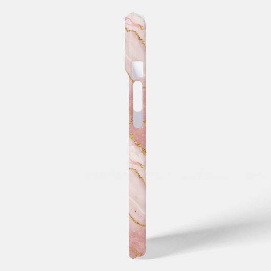 Personalized Modern Rose Quartz Marble Gold Case-Mate iPhoneケース (裏面 / 左)