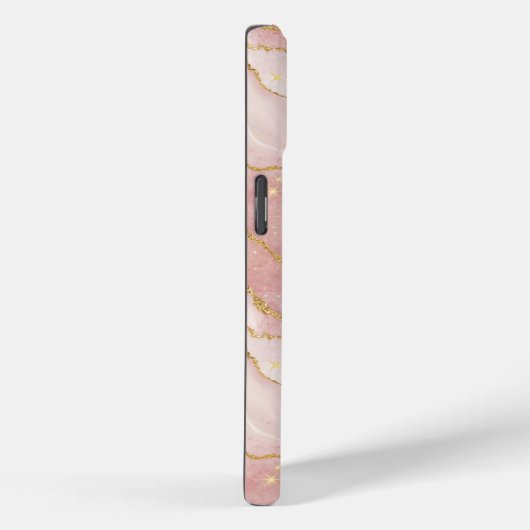 Personalized Modern Rose Quartz Marble Gold Case-Mate iPhoneケース (裏面 / 右)