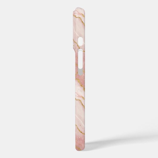 Personalized Modern Rose Quartz Marble Gold Case-Mate iPhoneケース (裏面 / 左)