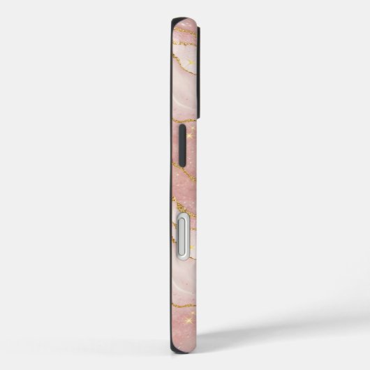 Personalized Modern Rose Quartz Marble Gold Case-Mate iPhoneケース (裏面 / 右)