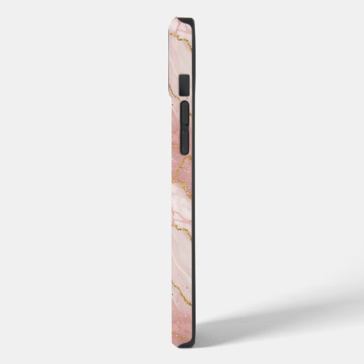 Personalized Modern Rose Quartz Marble Gold Case-Mate iPhoneケース (裏面 / 左)