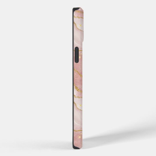 Personalized Modern Rose Quartz Marble Gold Case-Mate iPhoneケース (裏面 / 右)