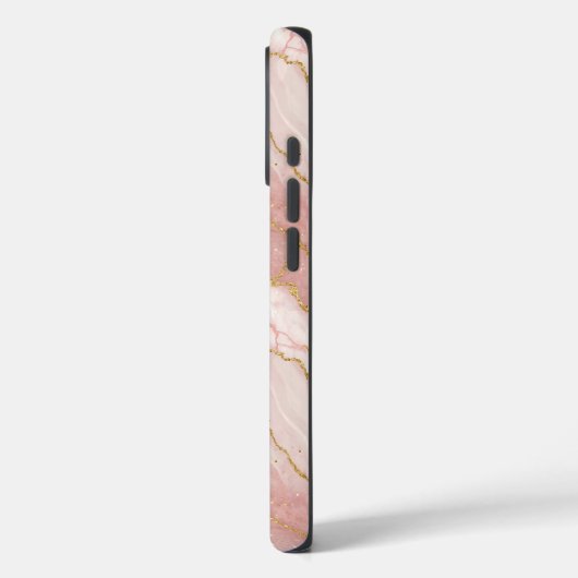 Personalized Modern Rose Quartz Marble Gold Case-Mate iPhoneケース (裏面 / 左)