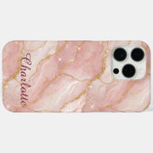 Personalized Modern Rose Quartz Marble Gold Case-Mate iPhoneケース (裏面 (横))