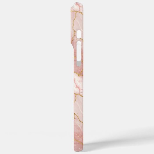 Personalized Modern Rose Quartz Marble Gold Case-Mate iPhoneケース (裏面 / 左)