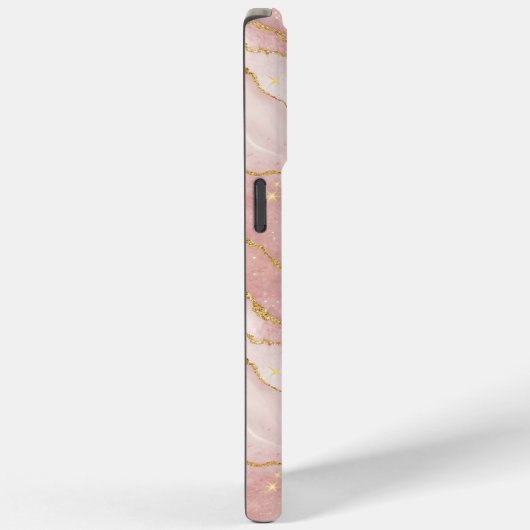 Personalized Modern Rose Quartz Marble Gold Case-Mate iPhoneケース (裏面 / 右)