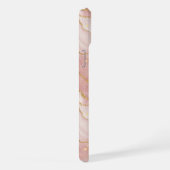 Personalized Modern Rose Quartz Marble Gold iPhoneケース (右側面)