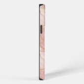 Personalized Modern Rose Quartz Marble Gold iPhoneケース (右側面)