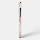 Personalized Modern Rose Quartz Marble Gold iPhoneケース (左側面)