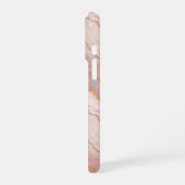 Personalized Modern Rose Quartz Marble Gold iPhoneケース (左側面)