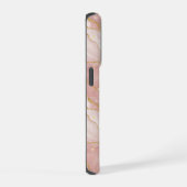 Personalized Modern Rose Quartz Marble Gold iPhoneケース (右側面)