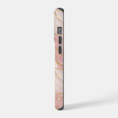Personalized Modern Rose Quartz Marble Gold iPhoneケース (左側面)