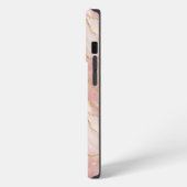 Personalized Modern Rose Quartz Marble Gold iPhoneケース (左側面)