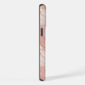 Personalized Modern Rose Quartz Marble Gold iPhoneケース (右側面)