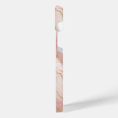 Personalized Modern Rose Quartz Marble Gold iPhoneケース (左側面)