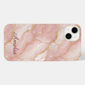 Personalized Modern Rose Quartz Marble Gold iPhoneケース (裏面横)