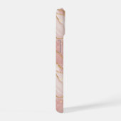 Personalized Modern Rose Quartz Marble Gold iPhone 15ケース (右側面)