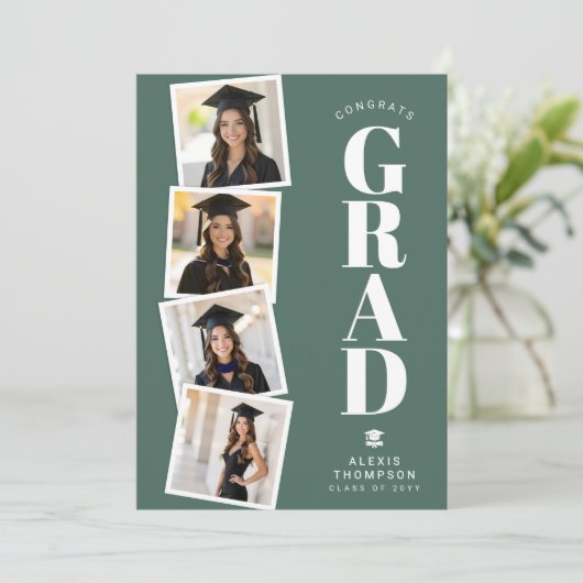 Personalized Modern School College Graduation  カード (スタンド正面)
