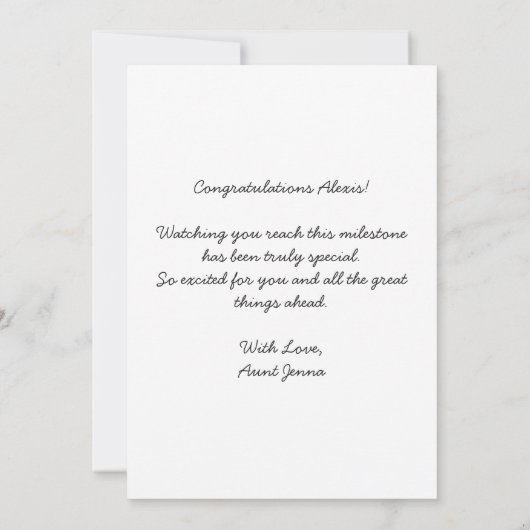 Personalized Modern School College Graduation  カード (裏面)