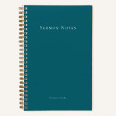 Personalized Modern Sermon Church ノートブック (正面)