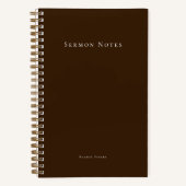 Personalized Modern Sermon Church ノートブック (正面)