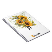 Personalized Modern Sunflower ノートブック (右側)