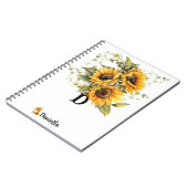 Personalized Modern Sunflower ノートブック (左側)
